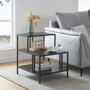 60x60x50cm Stahl Schwarz en casa Möbel Wohnzimmermöbel Beistelltische