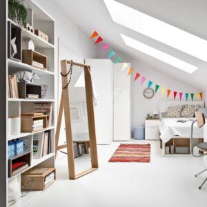 Bibliothek Mehrzweckregal 6 Ebenen H206 cm - 4YOU - Weiß 92x206x41cm Spanplatte Weiß Calicosy Möbel Wohnzimmermöbel Bücherregale