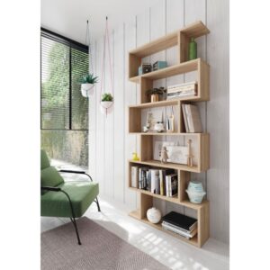 wohnli-moebel-suche-M23145988-1 Bücherregal mit 6 Ebenen H192 cm - Eichendekor Handwerker 150x8x52cm Holz Braun Calicosy Möbel Wohnzimmermöbel Bücherregale