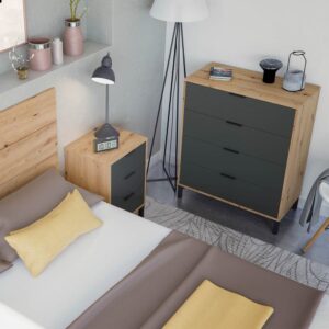 Dekor Eiche und Anthrazitgrau - L77