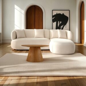 wohnli-moebel-suche-M23146484-1 Runder Couchtisch im skandinavischen Stil Eiche 80x45x80cm Holz Braun Furnhouse Möbel Wohnzimmermöbel Couchtische