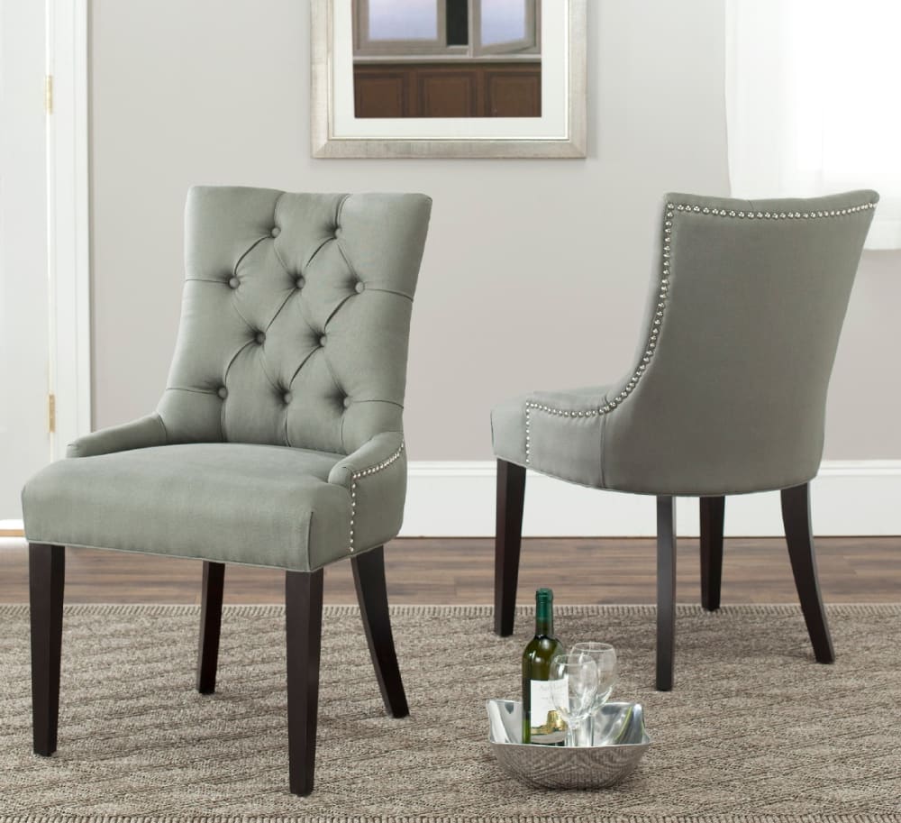 2er-Set Esszimmerstühle Aus Birkenholz Grau 55x92x60cm Holz Grau Safavieh Möbel Esszimmermöbel Stühle