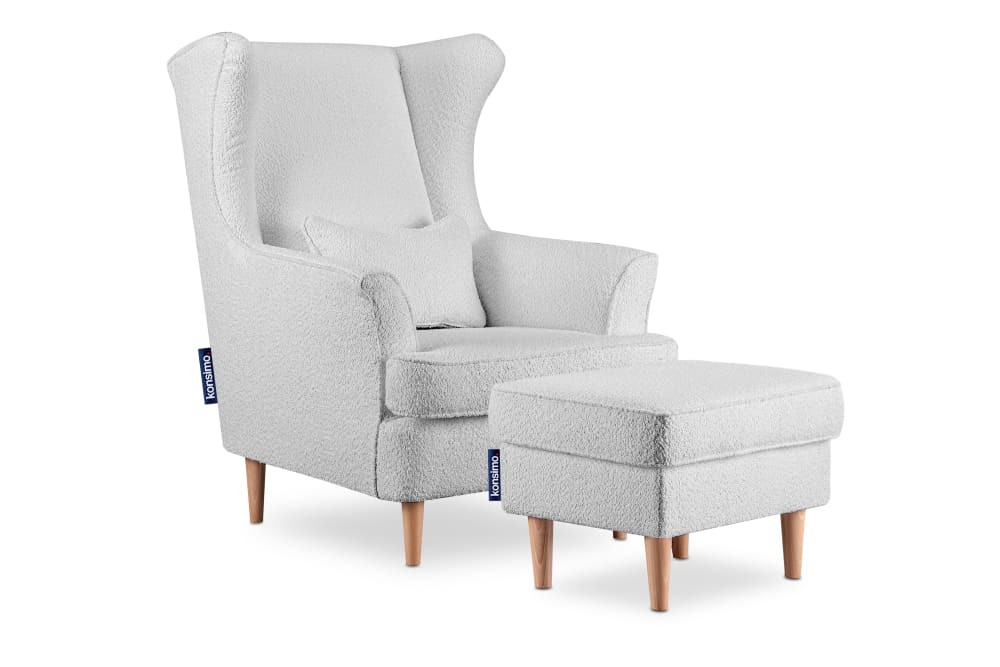Wohnli Möbelsuche - Klassischer Sessel mit Sitzhocker