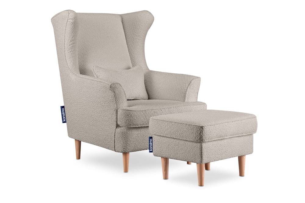 Wohnli Möbelsuche - Klassischer Sessel mit Sitzhocker