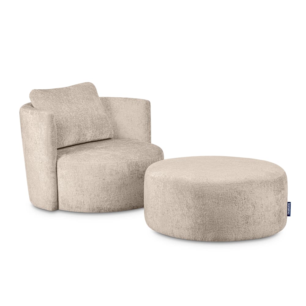 Wohnli Möbelsuche - Drehsessel Set inkl. Sitzhocker