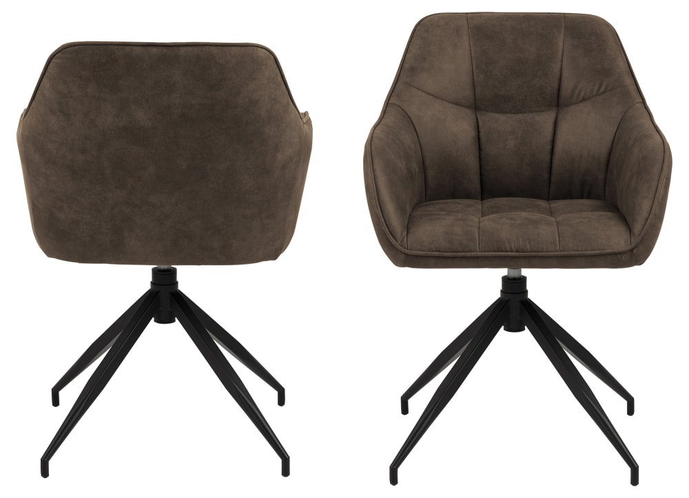 Esszimmerstuhl Brenda 59x85x55cm Stoff Braun ebuy24 Möbel Esszimmermöbel Stühle