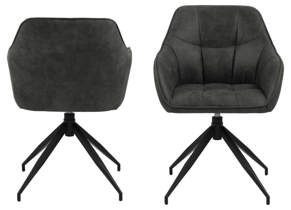 Esszimmerstuhl Brenda 59x85x55cm Stoff Grau ebuy24 Möbel Esszimmermöbel Stühle