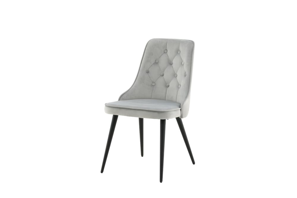 2er Set Esszimmerstuhl 50x89x66cm Baumwolle Grau ebuy24 Möbel Esszimmermöbel Stühle