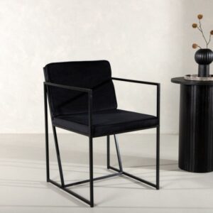 2er Set Esszimmerstuhl 52x82x55cm Stoff Schwarz Meubles & Design Möbel Esszimmermöbel Stühle