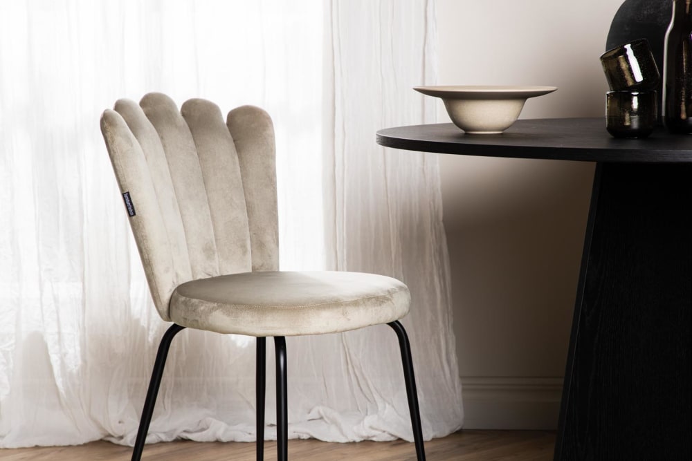 2er Set Esszimmerstuhl 44x82x42cm Baumwolle Beige ebuy24 Möbel Esszimmermöbel Stühle