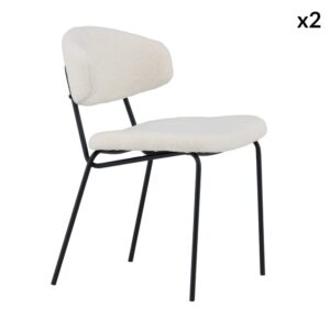 wohnli-moebel-suche-M23148008-1 2er Set Esszimmerstuhl 50x79x57cm Stoff Weiß ebuy24 Möbel Esszimmermöbel Stühle