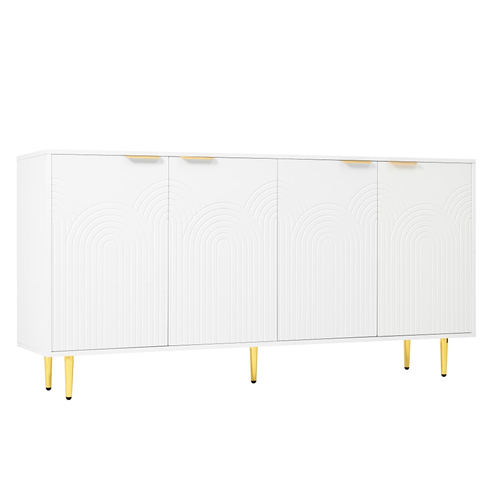 wohnli-moebel-suche-M23148738 Wohnli Möbelsuche - Niedriges weißes Sideboard mit geometrischen Mustern