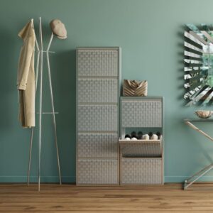 Schuhkipper mit 5 Fächern aus Stahl in Silber 15x170x50cm Stahl Silber Kare Design Möbel Flurmöbel Schuhschränke