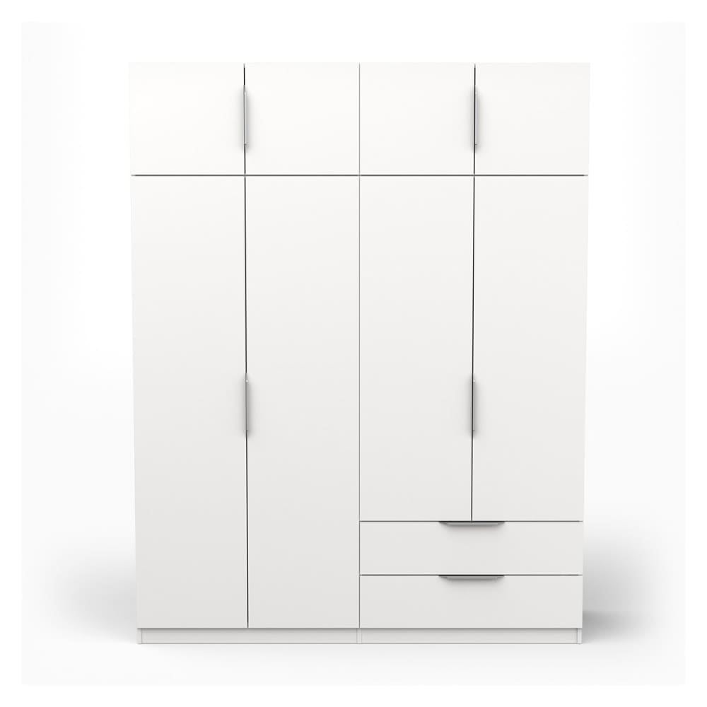 wohnli-moebel-suche-M23149397 Wohnli Möbelsuche - Kleiderschrank 8 Türen und 2 Schubladen L157cm - Weiß