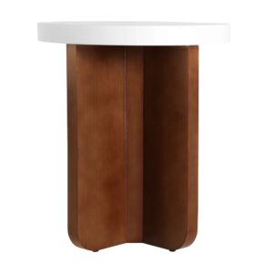 Holz Beistelltisch in weißer Farbe 46x46x54cm 46x54x46cm Spanplatte Weiß Kodu Möbel Wohnzimmermöbel Beistelltische