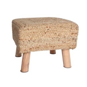 Fußstütze aus Jute in brauner Farbe 40x40x33cm 40x33x40cm Jute Braun Kodu Sofas und Sessel Sessel, Poufs und Fußbänke Fußbänke