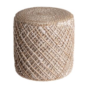 Fußstütze aus Jute in brauner Farbe 40x40x44cm 40x44x40cm Jute Braun Kodu Sofas und Sessel Sessel, Poufs und Fußbänke Fußbänke