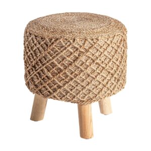Fußstütze aus Jute in brauner Farbe 43x43x45cm 43x45x43cm Jute Braun Kodu Sofas und Sessel Sessel, Poufs und Fußbänke Fußbänke