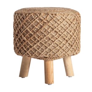 Wohnli Möbelsuche - Fußstütze aus Jute in brauner Farbe 43x43x45cm