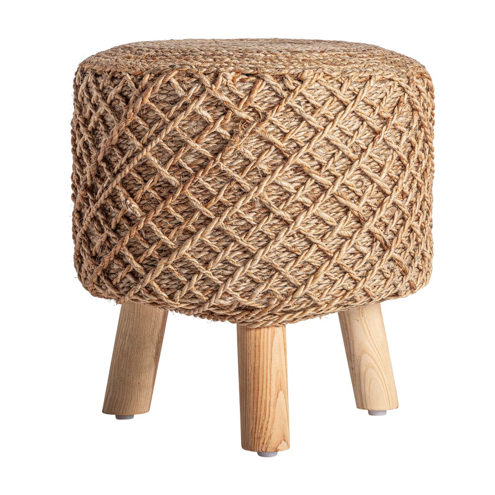 wohnli-moebel-suche-M23151505 Wohnli Möbelsuche - Fußstütze aus Jute in brauner Farbe 43x43x45cm