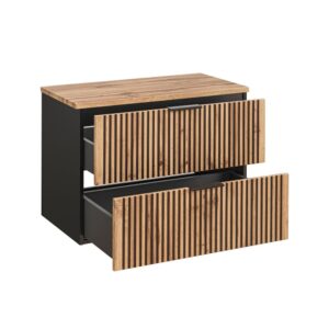 Eichenoptik und Schwarz