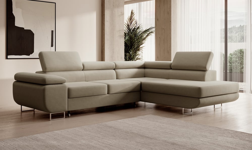 Veloursbezug in Beige