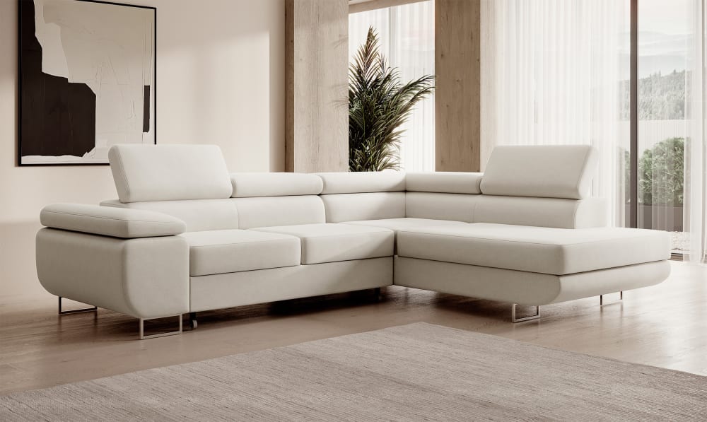 Veloursbezug in Hellbeige