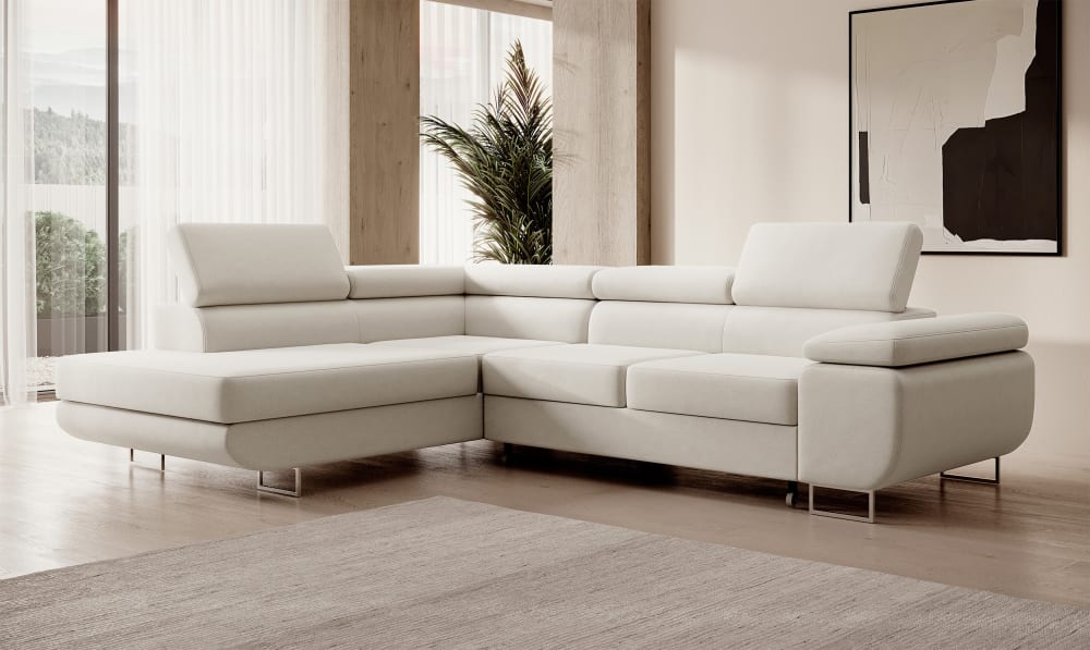 Veloursbezug in Hellbeige