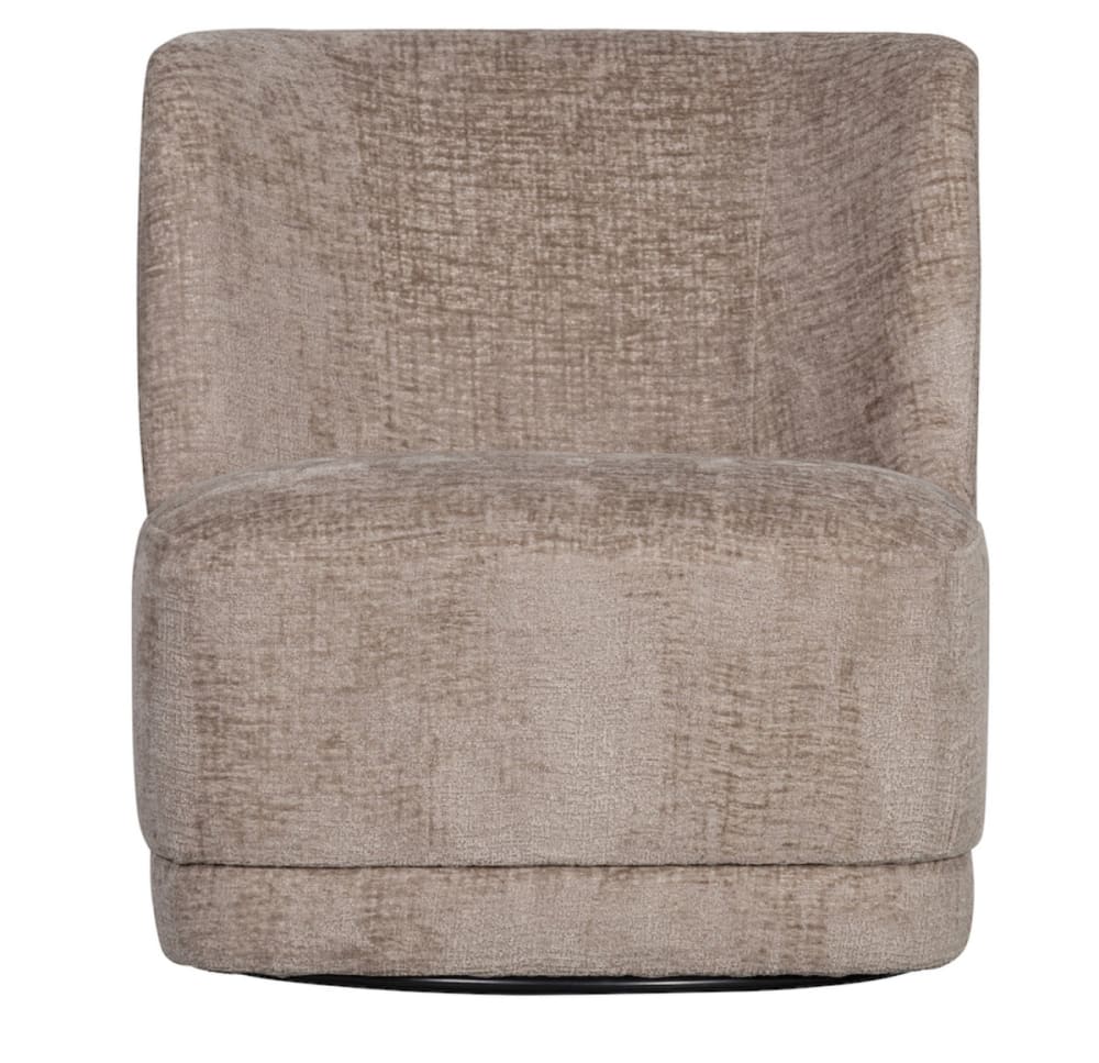 Wohnli Möbelsuche - Drehsessel aus sandfarbenem Samt