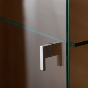 Geschirrschrank mit 1 Tür, Weiß und Holzoptik, 197cm 64x197x43cm Spanplatte Weiß Petits meubles Möbel Esszimmermöbel Geschirrschränke