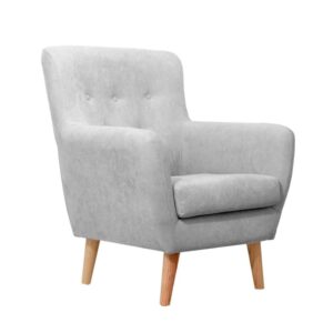 Sessel hellgrau 90x75x67cm 75x90x67cm Polyester Grau MueMue Sofas und Sessel Sessel, Poufs und Fußbänke Sessel