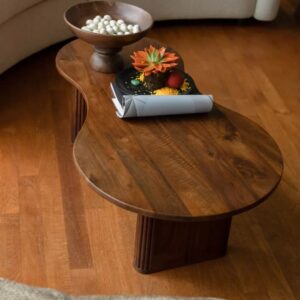 wohnli-moebel-suche-M23155861-1 Organischer Couchtisch aus dunkelbraunem Mangoholz 0x40x110cm Holz Braun Dutchbone Möbel Wohnzimmermöbel Couchtische