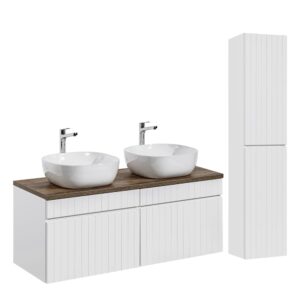wohnli-moebel-suche-M23158595 Wohnli Möbelsuche - Doppelwaschtisch und Hängesäule 2 Schubladen