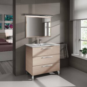 Waschtischunterschrank Eiche Braun Dekor 80x45x86cm Holz Braun Dmora Möbel Badezimmermöbel