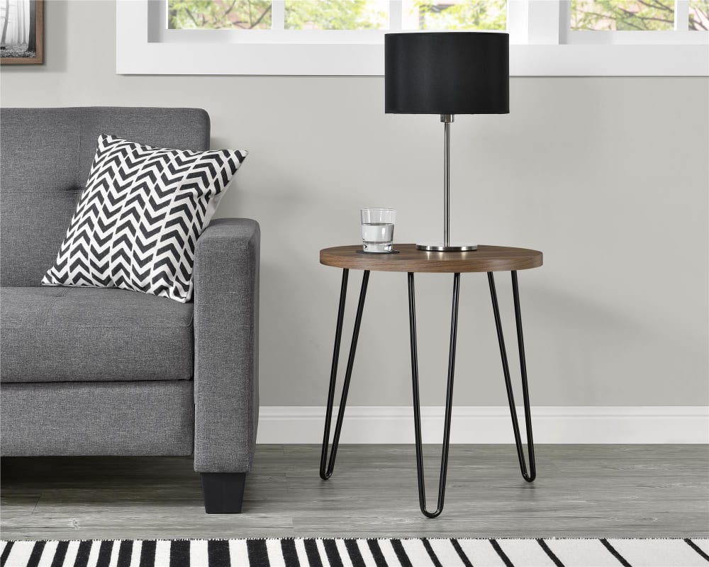 wohnli-moebel-suche-M23161584-1 Beistelltisch in Walnussoptik 50x56x50cm Spanplatte Schwarz Dorel Home Möbel Wohnzimmermöbel Beistelltische