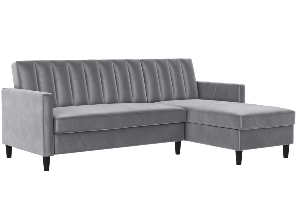 Wohnli Möbelsuche - Schlafsofa 3-Sitzer mit Chaiselongue aus Samt