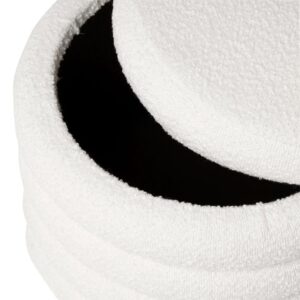 wohnli-moebel-suche-M23164978-1 Pouf mit Schaffell und Behälter in Weiß. 41x33x41cm PES - Polyester Weiß Koketto Home Sofas und Sessel Sessel, Poufs und Fußbänke Sitzsäcke
