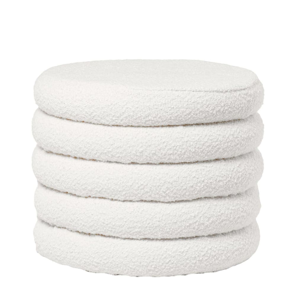 wohnli-moebel-suche-M23164978 Wohnli Möbelsuche - Pouf mit Schaffell und Behälter in Weiß.