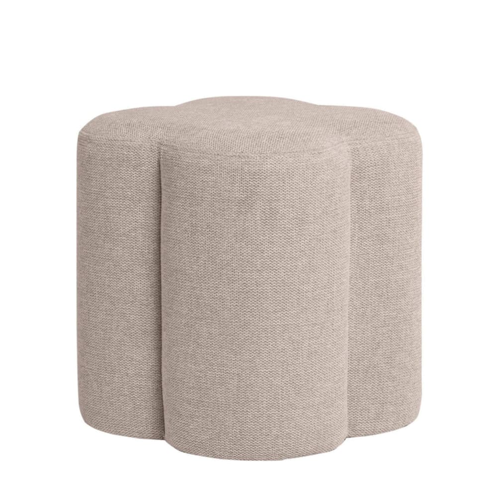 wohnli-moebel-suche-M23164980 Wohnli Möbelsuche - Pouf in Blumenform aus beigem Stoff.