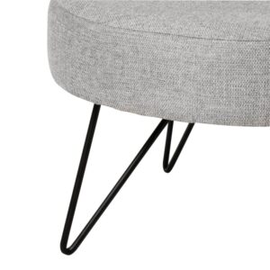 wohnli-moebel-suche-M23164998-1 Runder Pouf mit Metallbeinen in Schwarz und in Grau. 60x36x60cm PES - Polyester Grau Koketto Home Sofas und Sessel Sessel, Poufs und Fußbänke Sitzsäcke