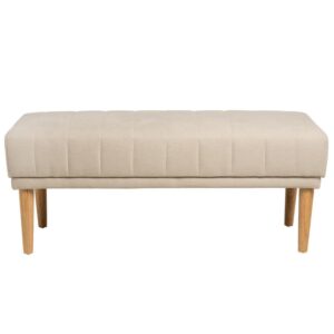 wohnli-moebel-suche-M23165018-1 Gepolsterter Hocker mit stabilen Holzbeinen in Beige. 45x41x100cm PES - Polyester Beige Koketto Home Möbel Esszimmermöbel Sitzbank und Holzbank