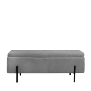 wohnli-moebel-suche-M23165029-1 Gepolsterte Sitzbank mit Beinen in Schwarz und in Grau. 41x46x120cm PES - Polyester Grau Koketto Home Möbel Esszimmermöbel Sitzbank und Holzbank