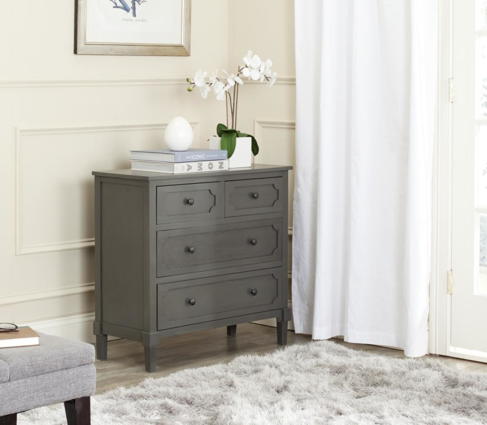 Kommoden aus Gemischtes Holz Grau 80x75x35cm Holz Grau Safavieh Möbel Schlafzimmermöbel Kommoden