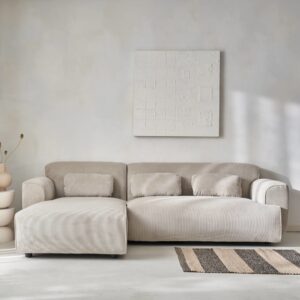 196x91x151cm Samt Beige sweeek Sofas und Sessel Sofas Ecksofas