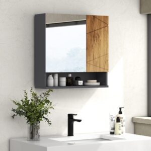 wohnli-moebel-suche-M23168319 Wohnli Möbelsuche - Anthrazitholz-Spiegelbadschrank mit Mehrfachfach