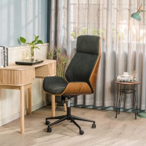 Bürostuhl aus Metall und Kunstleder Schwarz 69x117x59cm Stoff Schwarz Nordlys Möbel Büromöbel Bürostühle