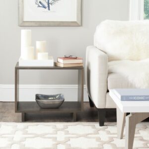 Beistelltisch aus Enginered Wood Beige 60x48x40cm Spanplatte Beige Safavieh Möbel Wohnzimmermöbel Couchtische