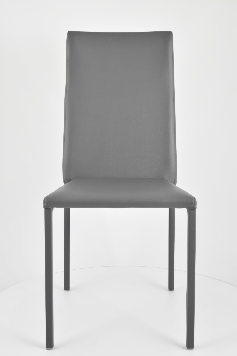 wohnli-moebel-suche-M23170401-1 2er Set gepolsterte Stühle aus Stahl mit Kunstlederbezug, Dunkegrau 51x96x45cm PVC - Polyvinlychlorid Grau T M C S Möbel Esszimmermöbel Stühle