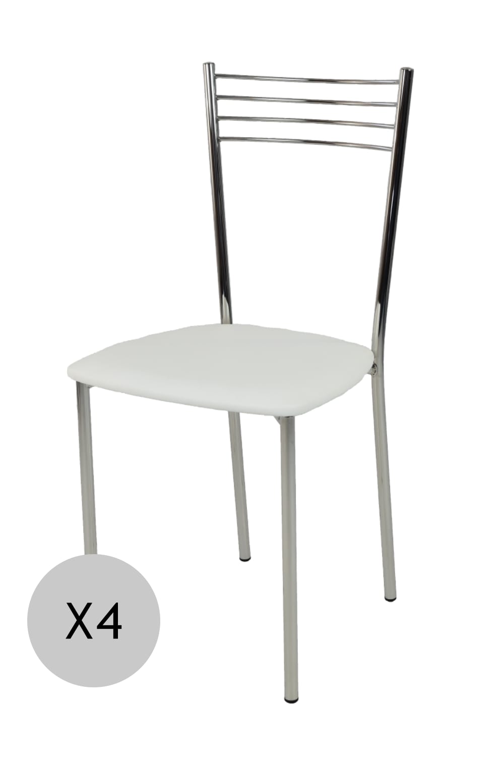 Wohnli Möbelsuche - 4er Set Stühle aus Stahl Kunstleder-Sitz