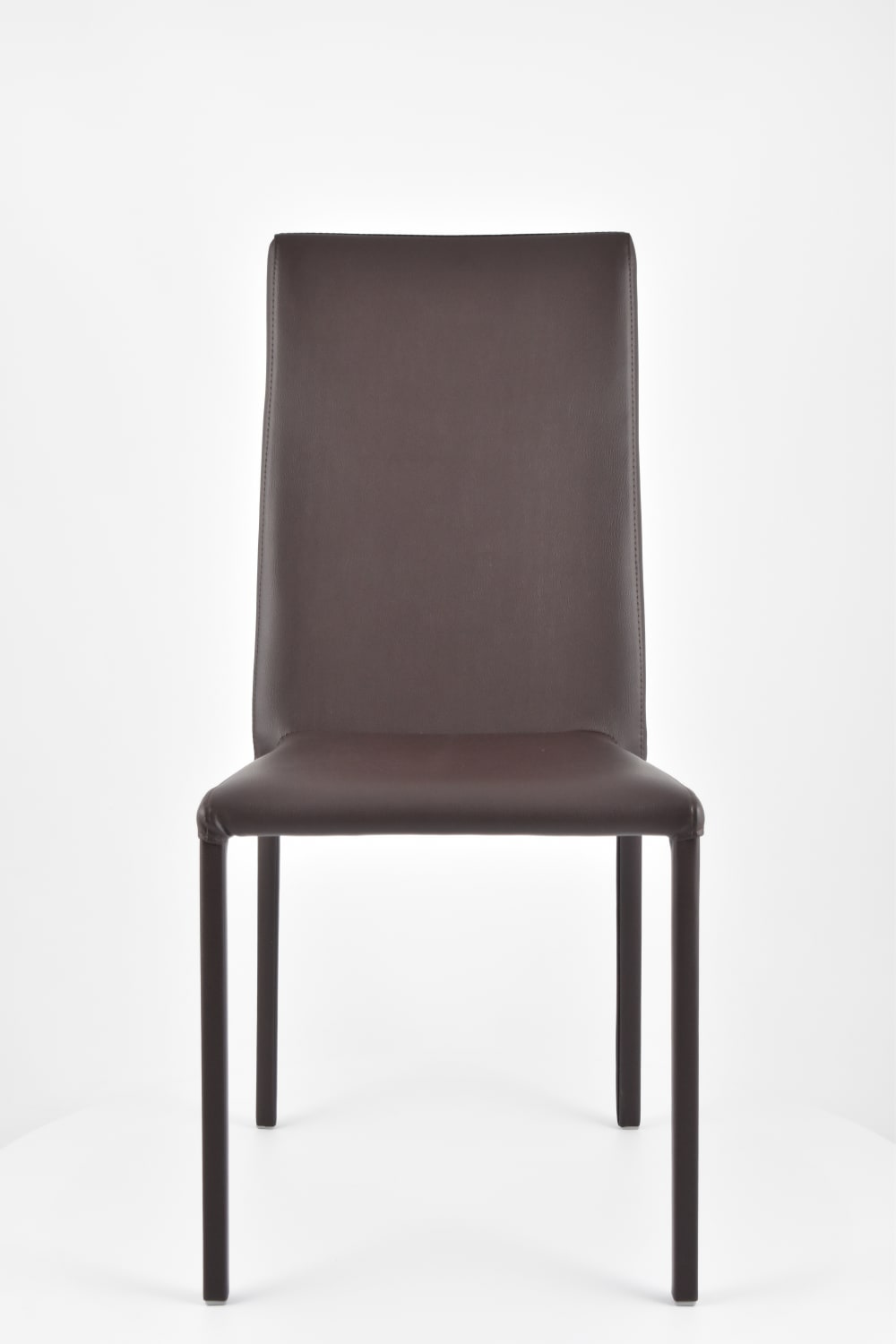 wohnli-moebel-suche-M23170438-1 2er Set gepolsterte Stühle aus Stahl mit Kunstlederbezug, Braun 51x96x45cm PVC - Polyvinlychlorid Braun T M C S Möbel Esszimmermöbel Stühle